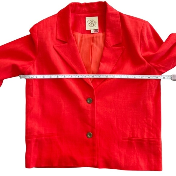 NEW Chaser Brand Women's Santanaa Linen-blend Blazer in Flame Red Size Small - Picture 10 of 13